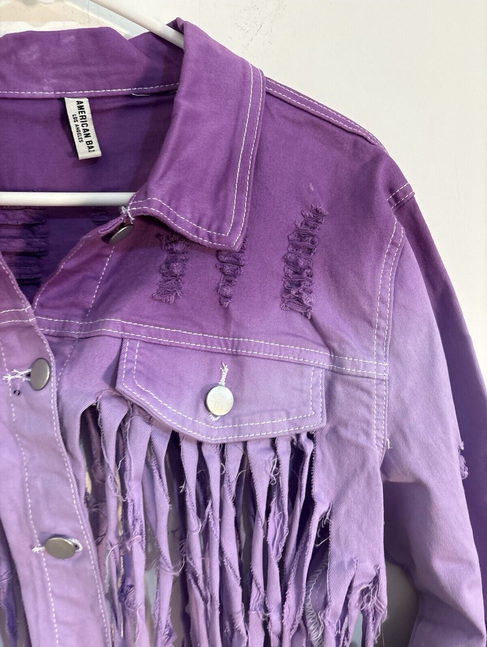 NWT American Bazi Fringe Cropped Lavender Jacket, Women’s Large , RJK-20179 New - Picture 4 of 11